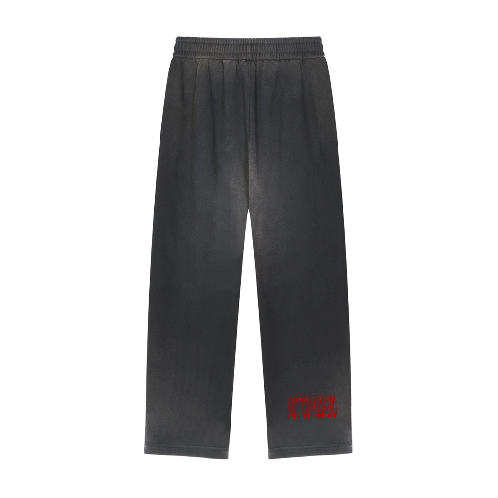 Sun Fade Raw Edge Straight-Leg Sweatpants
